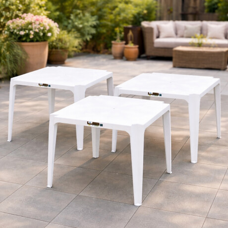 Set x3 Mesa cuadrada 70 x 70 cm Bela Vista BLANCO
