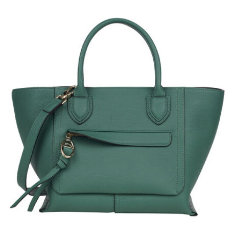 Longchamp -Cartera de cuero con asas y correa desmontable, Mailbox Verde