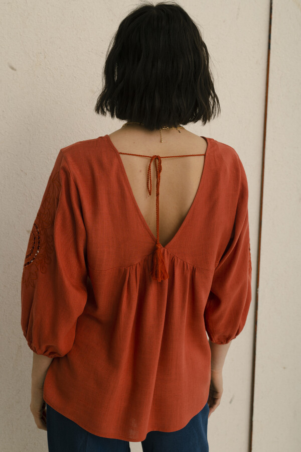 BLUSA LINO VALERIA BRICK