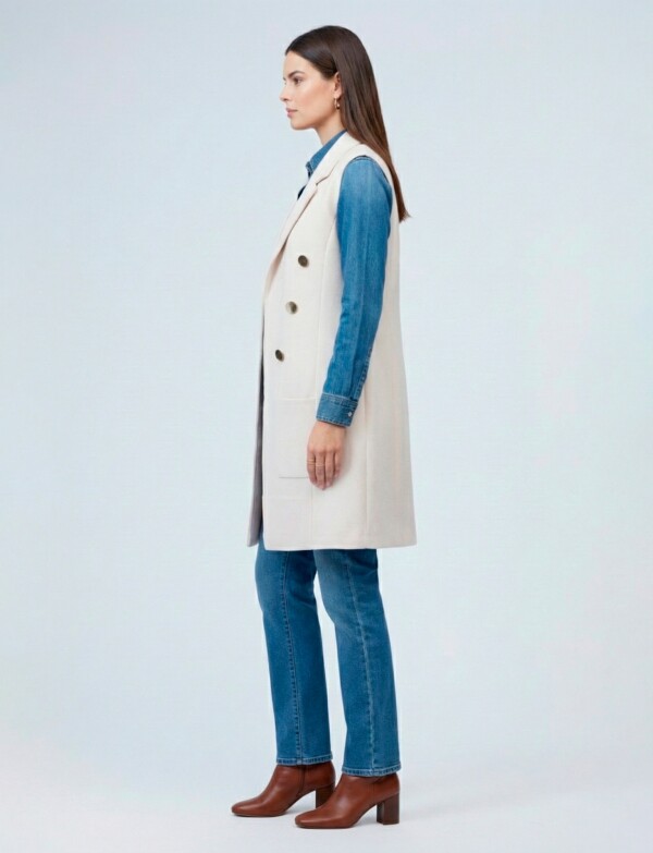 Chaleco Botones CRUDO