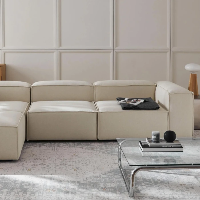 Sillón Nicole Esquinero Doble Izquierdo Beige