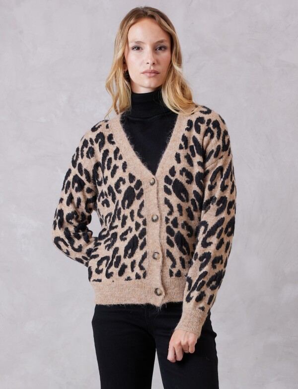 Cardigan Animal Print TOSTADO/MULTI