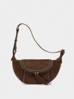 Bolso Bandolera Efecto Piel Con Tachuelas marron