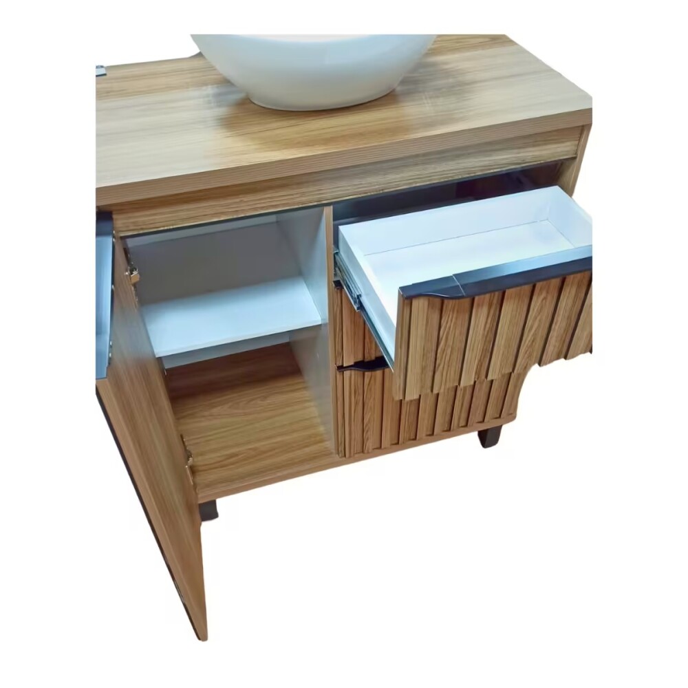 Mueble de baño de pie Cecilia Nogal 78cm con bacha Mueble De Baño De Pie Cecilia Nogal 78cm Con Bacha