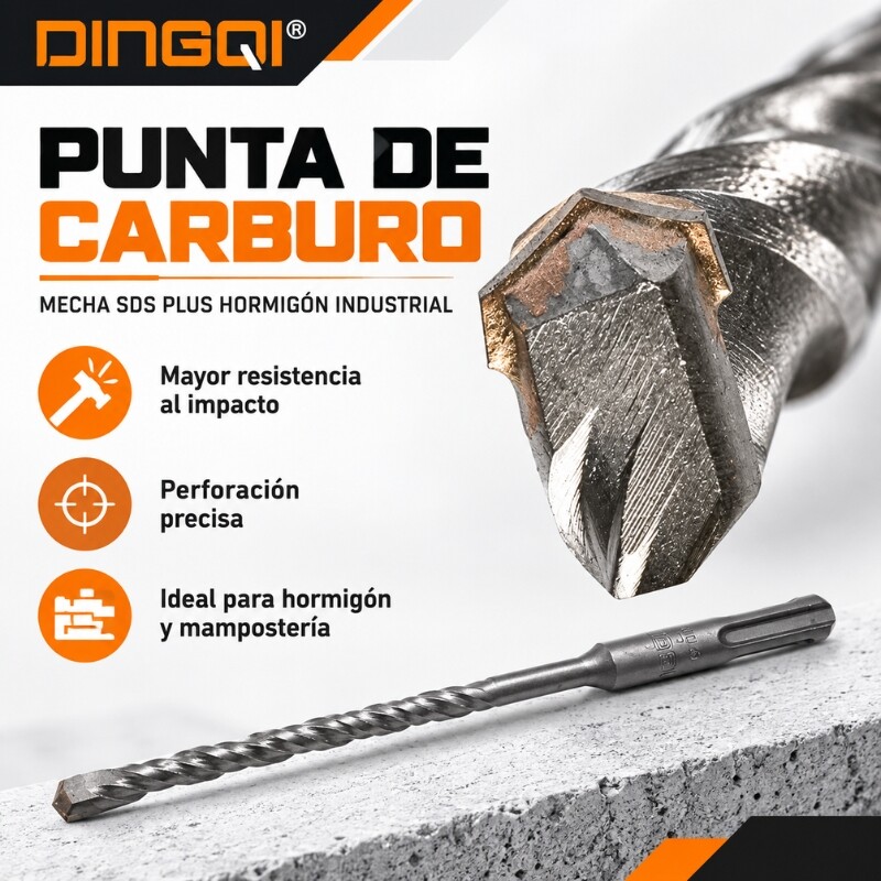 DINGQI MECHA SDS PLUS HORMIGON INDUSTRIAL 12x160MM Dingqi Mecha Sds Plus Hormigon Industrial 12x160mm
