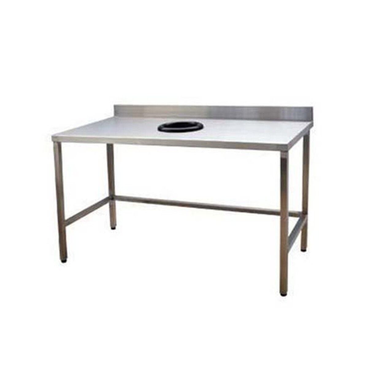 Mesada acero inoxidable con tolva 140 cm 