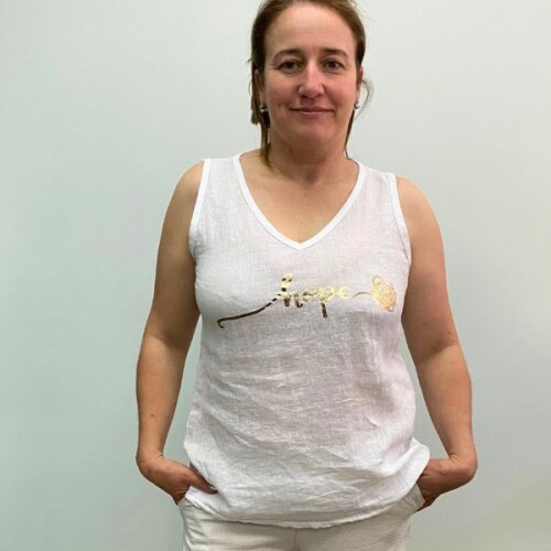 Musculosa de lino Italiana Blanco