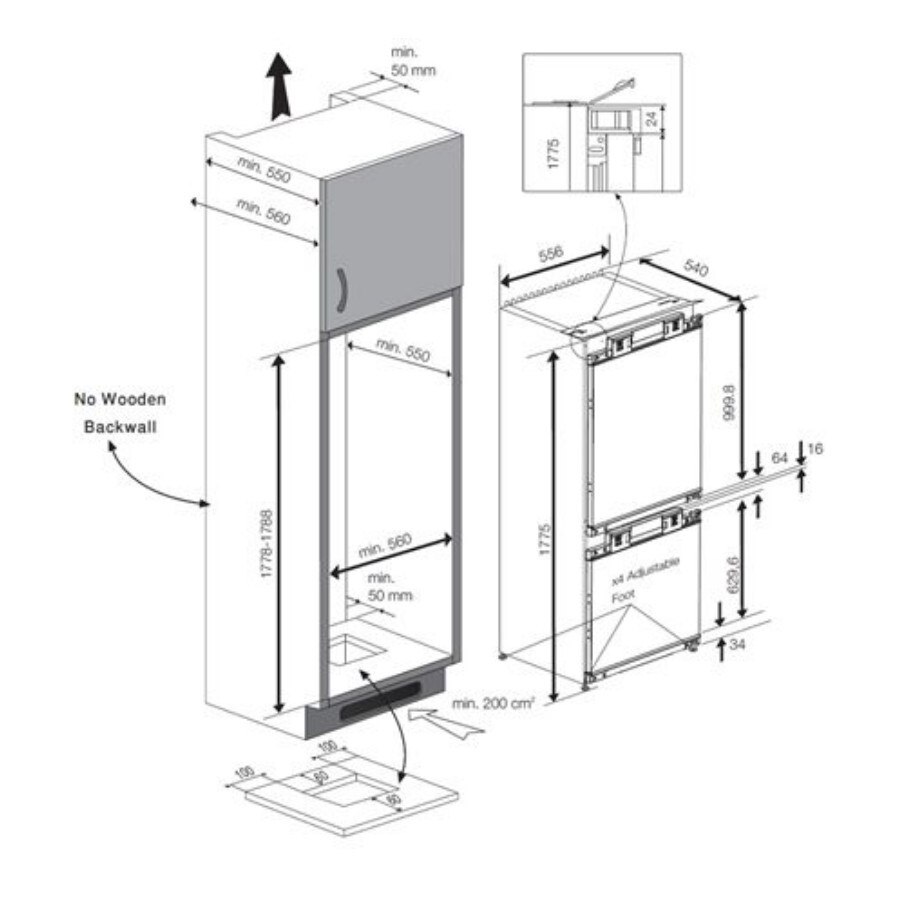 Heladera 300 lts. Beko BCHA275E4SN
