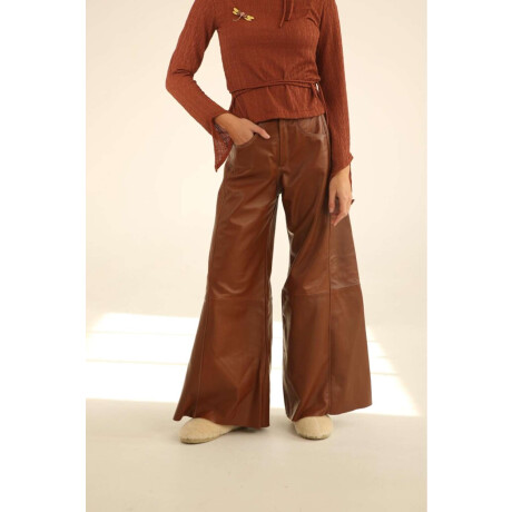 Pantalón Wide XL Couro Camel