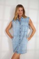 Vestido de jean con broches jean claro