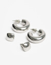 Aros Sets Metal Set De Aros Metal Bold - Plateado Rodio