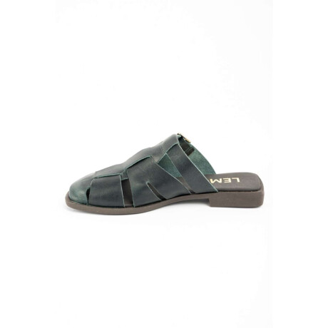 Zueco Cangrejera Cuero Verde Musgo