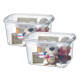 Set x2 Caja organizadora 68 lts TRANSPARENTE
