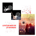 Collar de Colgante de Te amo con ProyecciÃ³n de 100 Idiomas con Forma de CorazÃ³n Plateado