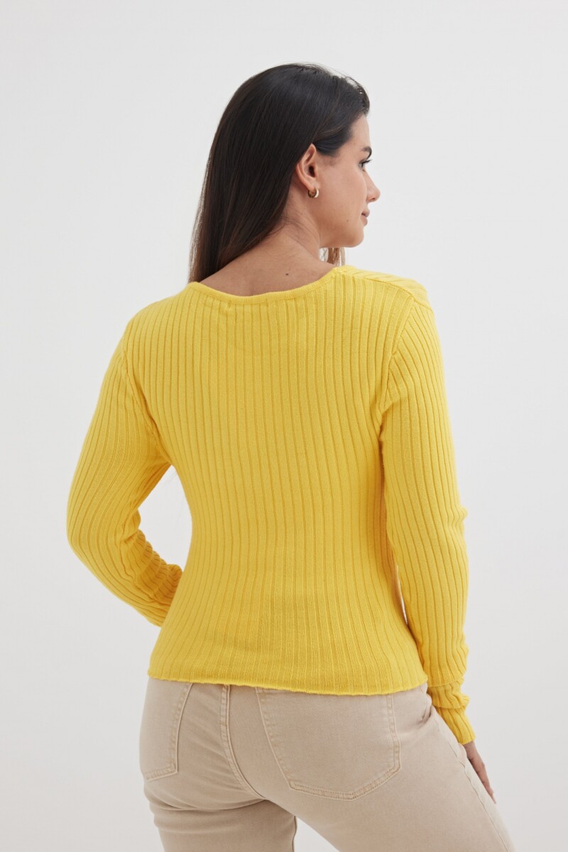 Sweater con cierre frontal AMARILLO