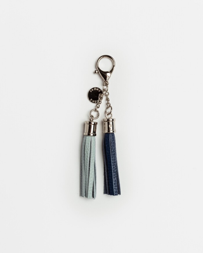 Llavero Kumasi en cuero graneado Marine Blue