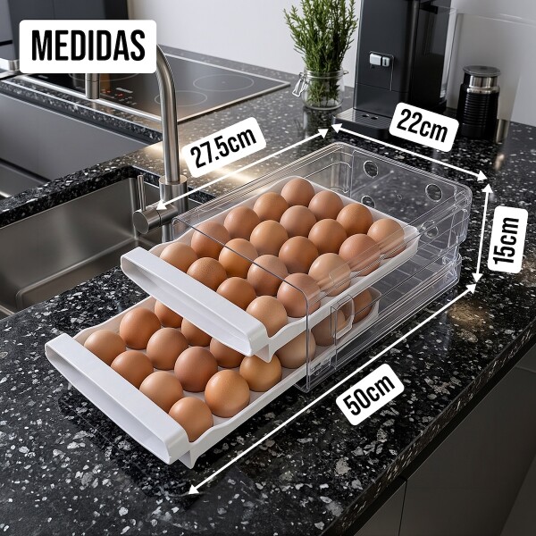 Huevera Caja Almacenamiento De Huevos Doble Capa 40 Unidades Organizador refrigerador cocina IMBACK Color Blanco Huevera Caja Almacenamiento De Huevos Doble Capa 40 Unidades Organizador refrigerador cocina IMBACK Color Blanco