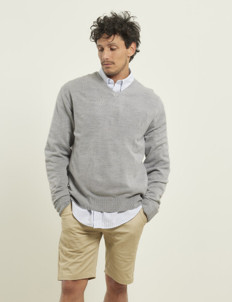 Sweater V Harrington Urban Gris Medio Melange