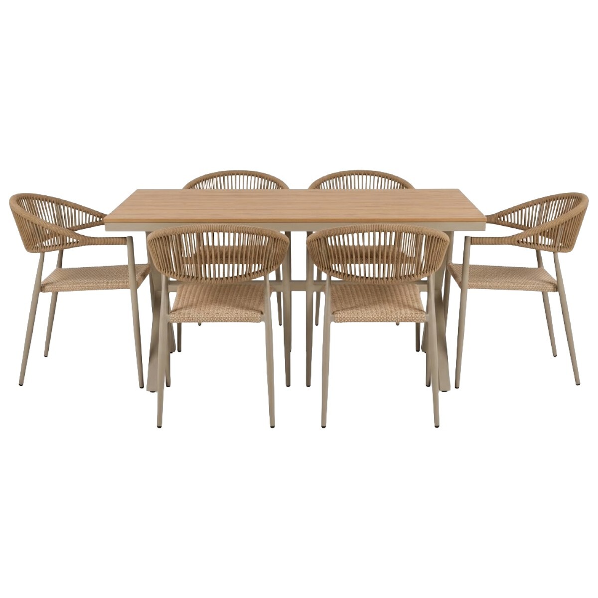 JGO DE MESA BEIGE P/JARDIN 7PZAS 