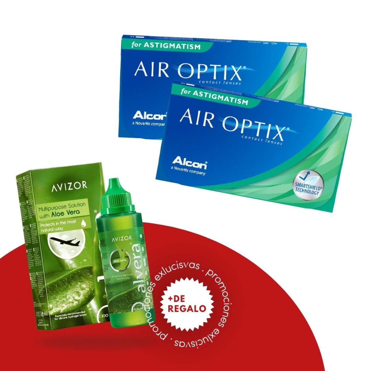 Air Optix Plus Astig- PROMO 2 cajas + 1 Alvera 100 