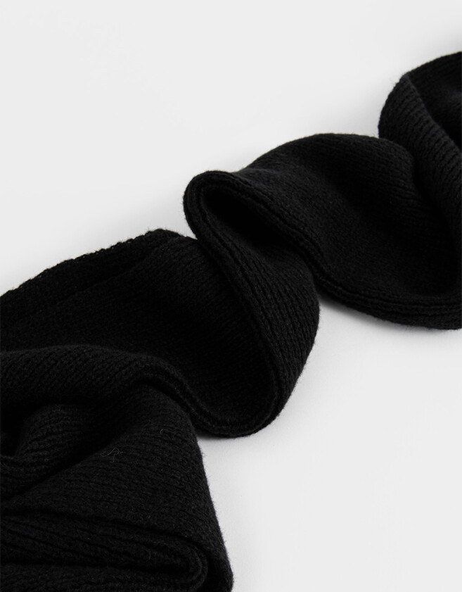 Bufandas Clasico Bufanda De Lana - Negro