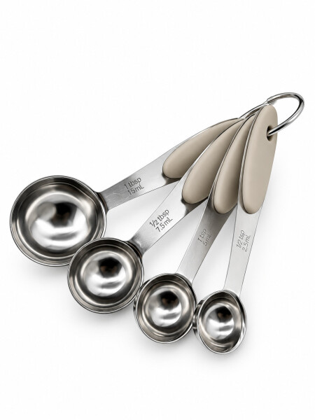 CUCHARAS MEDIDORAS SET X 4 PLATEADO