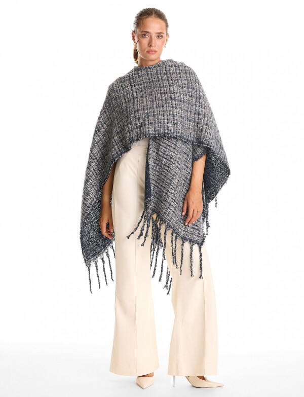 Ruana Tweed Flecos AZUL/MULTI