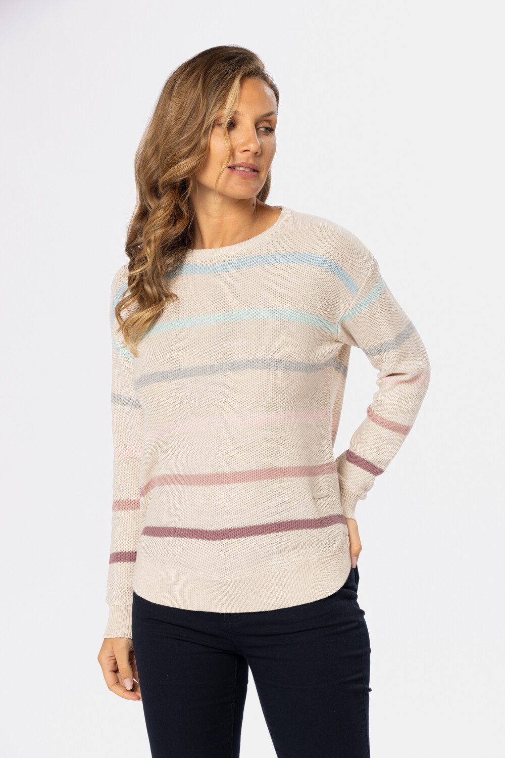 BUZO TEJIDO RAYADO Beige