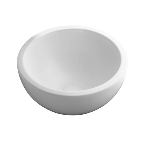 Bacha Circular De Loza Blanca Para Apoyar 35.5 Diá X 16.4 000