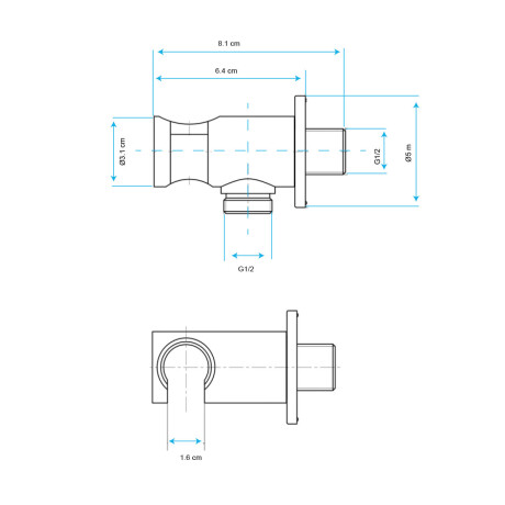 CODO SOPORTE CROMADO EN LATON 000
