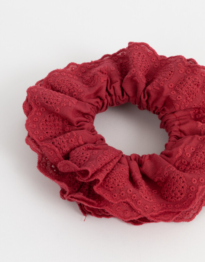 Skunzies XL Maxi Scrunchie Broderie - Rojo Burdeaux