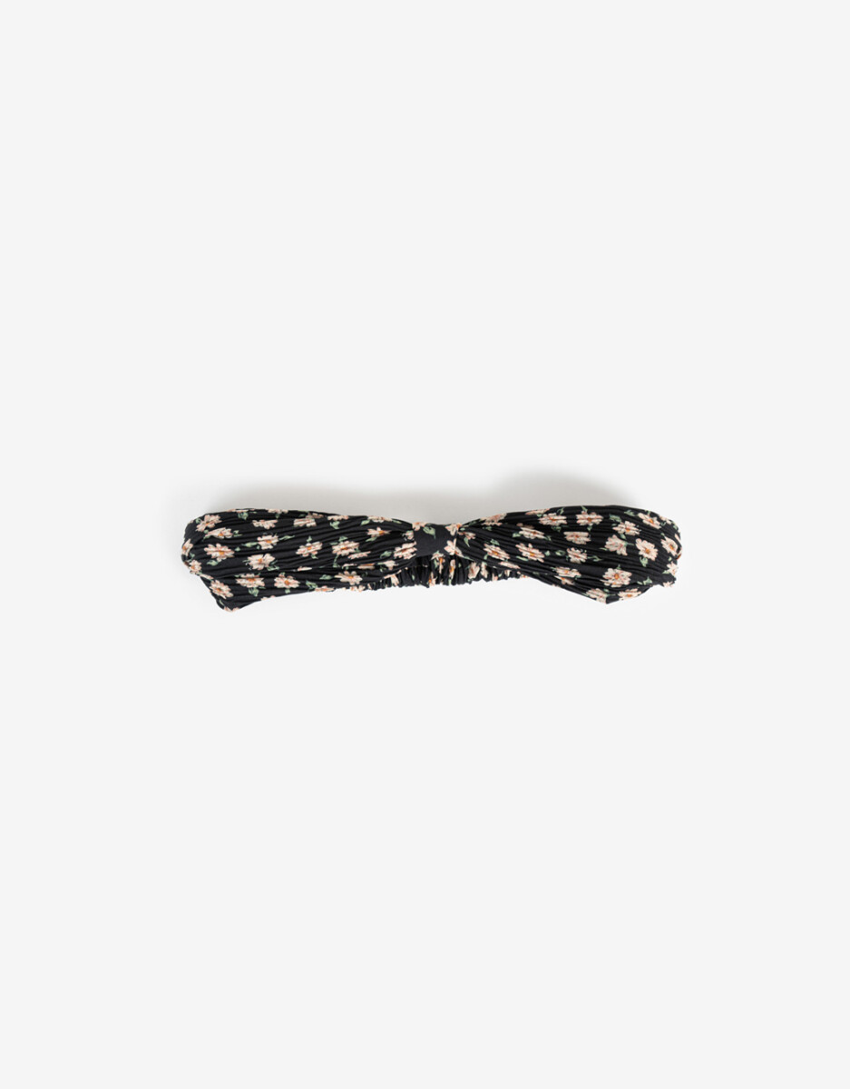 Vincha Tectil Con Nudo, Plisada Con Estampa 