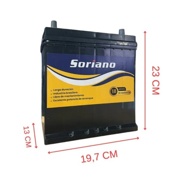 BATERIA SORIANO 70AMP JAPONESA DERECHA BATERIA SORIANO 70AMP JAPONESA DERECHA