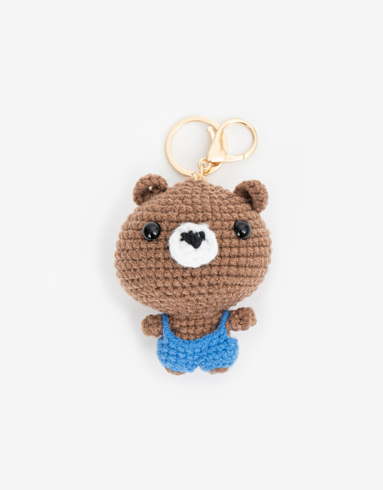 Llavero Cozy Llavero Y Bag Charm Crochet Oso - Marron Chocolate