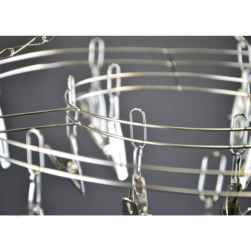 Tendedero redondo en acero inoxidable 15 palillos metálicos GRIS