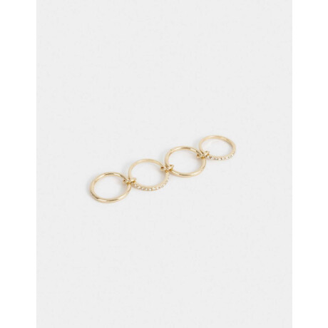 Anillo Con Strass Dorado