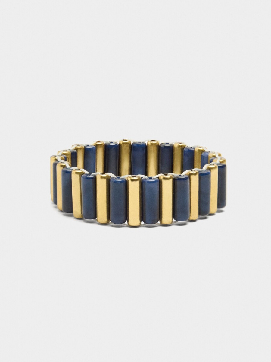Pulsera Con Cuentas Efecto Piedra azul