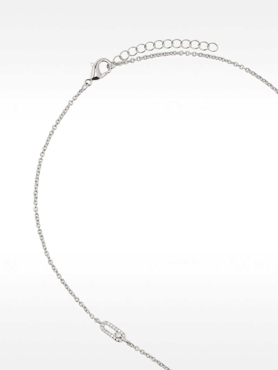 Collar Corto Con Circonitas plateado