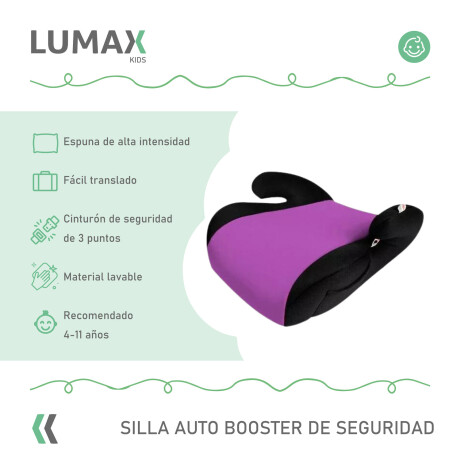 Booster Alzador de Seguridad Lumax Kids para Auto Violeta