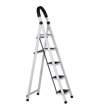 Escalera Tijera 5 Escalones De metal/plastico Base Antideslizante Negro/Blanco