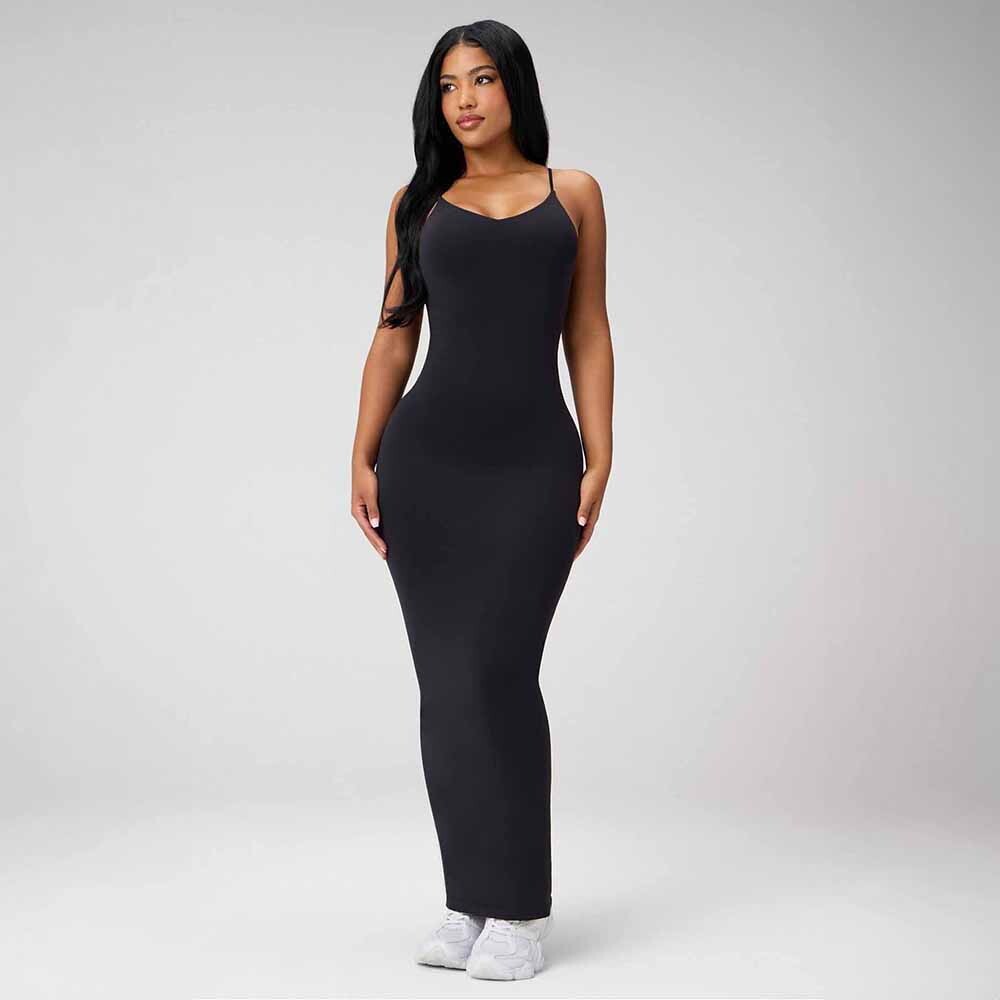 Vestido Strappy Seamless Maxi Dress Mujer Black