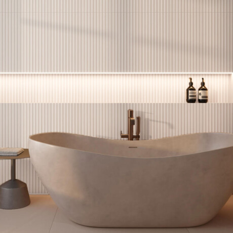 Porcelanato Blanco decorado Rectificado 30x90Cm pared BLANCO