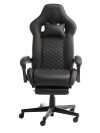 Silla gaming HALLUM con apoya pies negro Silla gaming HALLUM con apoya pies negro