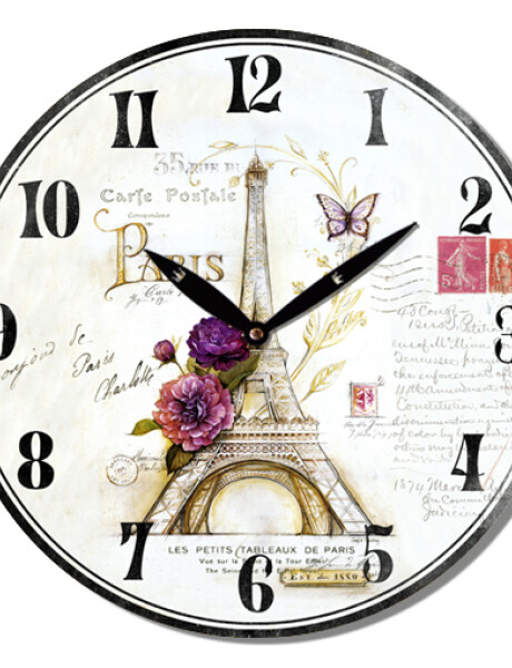 RELOJ DE PARED MDF D28.8X3.5CM TORRE EIFFEL RELOJ DE PARED MDF D28.8X3.5CM TORRE EIFFEL