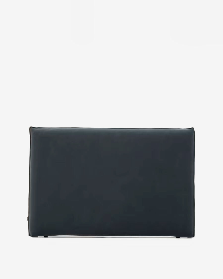 Cabecero Jaira con funda desenfundable de lino y algodón en color gris antracita para cama de 160