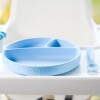 Plato con divisiones ventosa MinikOiOi celeste