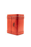 MATE CHARRUA YERBERO DE CUERO CHICO ROJO