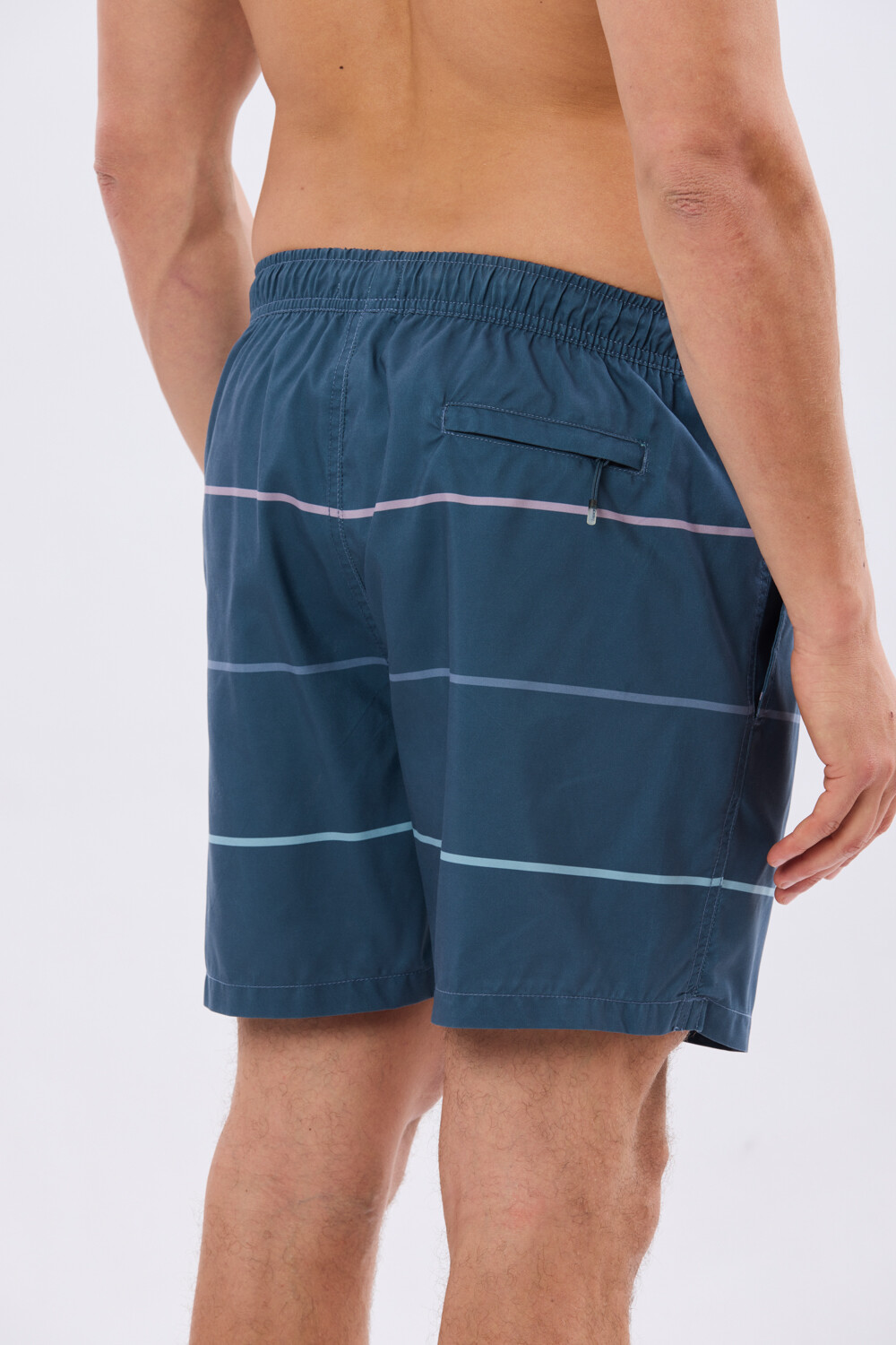 SHORT DE BAÑO RAYADO Azul