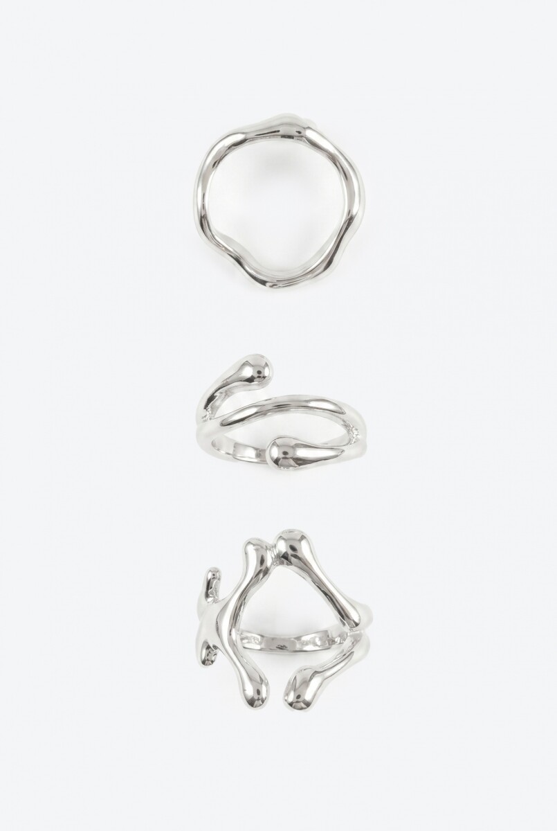 Set de tres anillos gotic - plateado 