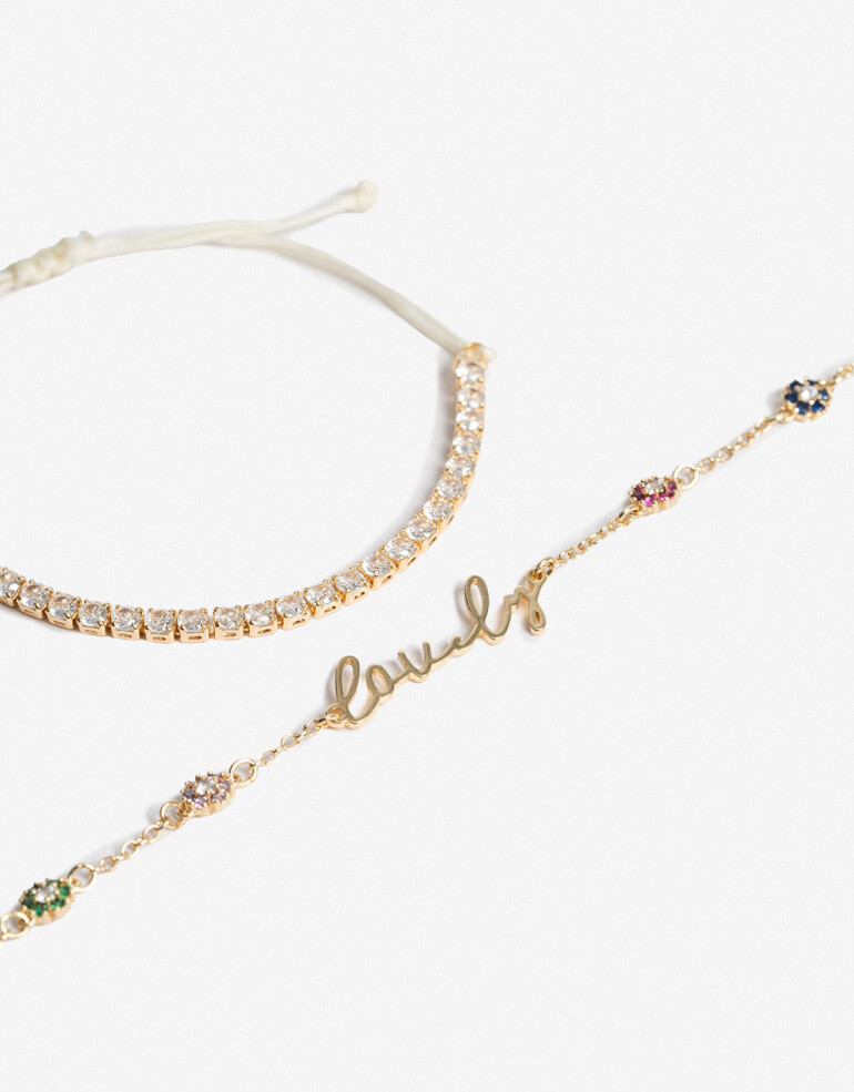Pulseras Flexibles Sets Color Set De Pulseras Flexibles Lovely - Dorado